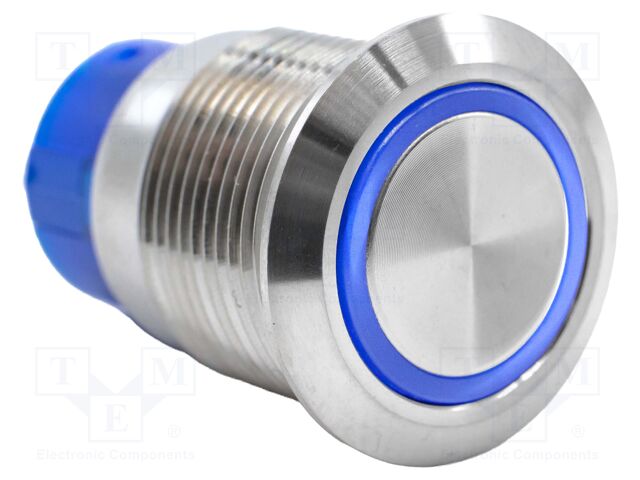 Switch: vandal resistant; SPDT; 3A/250VAC; IP67; ON-(ON); blue; 24V