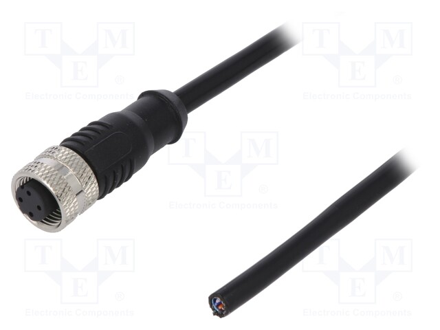 Plug; M12; PIN: 4; female; D code-Ethernet; IP65/IP67; 250V; 4A; 1m