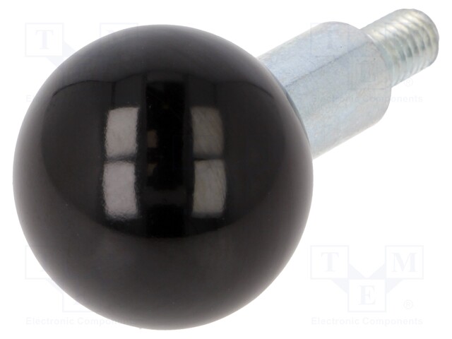 Ball knob; Dia: 50mm; M6; 11mm; black