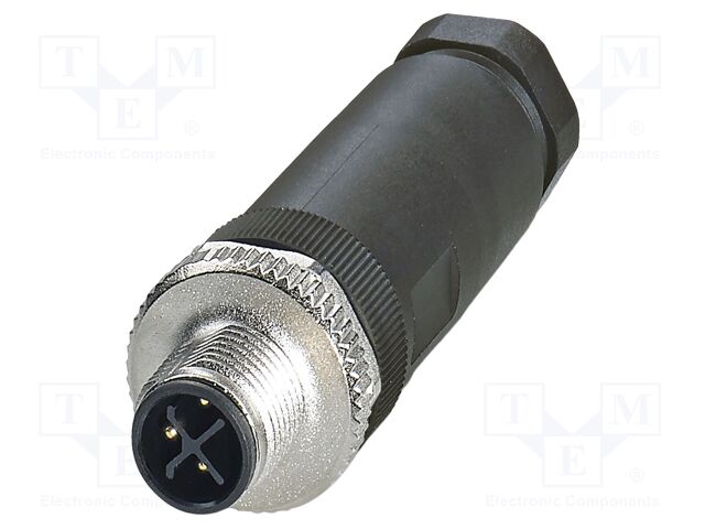 Connector: M12; plug; PIN: 3; 630V; straight; IP67; screw terminal