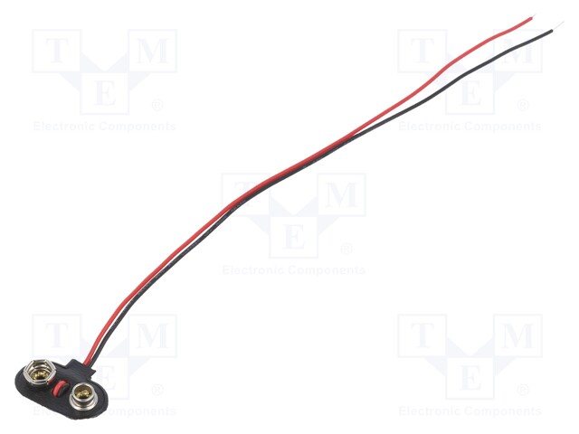 6F22 connector; Leads: 200mm leads; Size: 6F22,6LR61; Batt.no: 1