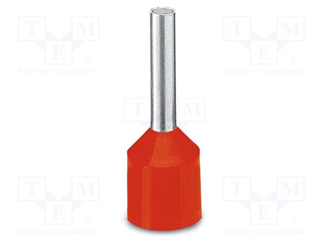 Tip: bootlace ferrule; insulated; copper; Bit len: 12mm; tinned