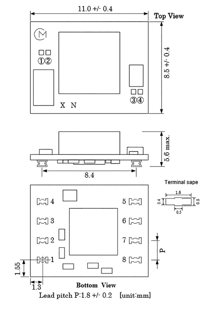 Converter: DC/DC; Uin: 3÷5.5V; Uout: 0.7÷3.3VDC; Iout: 3A; SMD; SMT