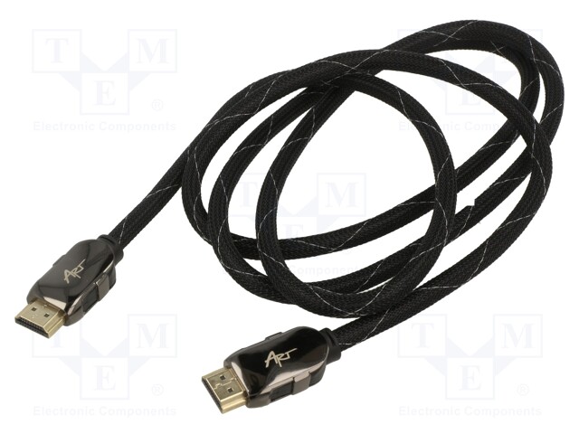 Cable; HDMI 1.4; HDMI plug,both sides; textile; 1.5m; black