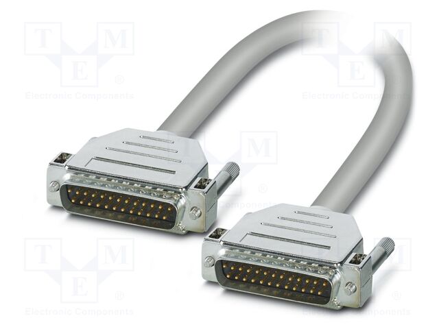 Cable; D-Sub 25pin plug,both sides; PVC; Len: 1m; grey; Core: Cu