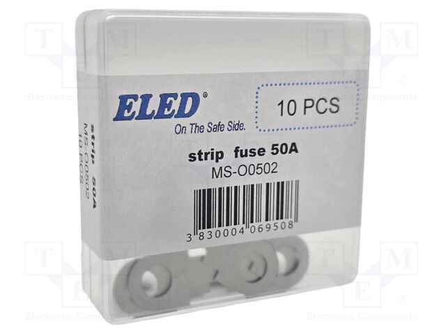 Fuse: fuse; 50A; 32VDC; automotive,strip fuse; 42mm; M6 screw