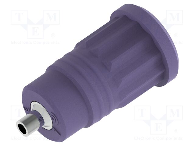 Connector: 4mm banana; socket; 25A; violet; nickel plated; 28.2mm