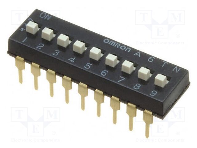 Switch: DIP-SWITCH; Poles number: 10; ON-OFF; 0.025A/24VDC; Pos: 2