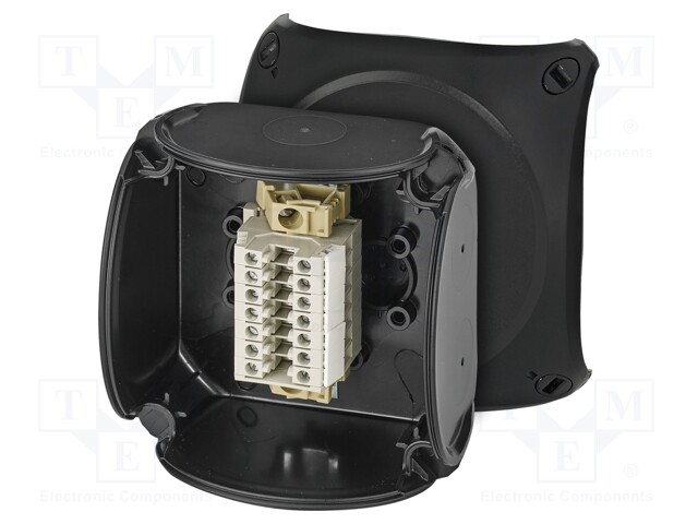 Enclosure: junction box; X: 93mm; Y: 93mm; Z: 62mm; IP66; black
