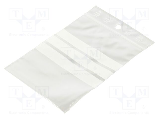 Self-seal bag; L: 100mm; Width: 70mm; Thick: 50um; polyetylene