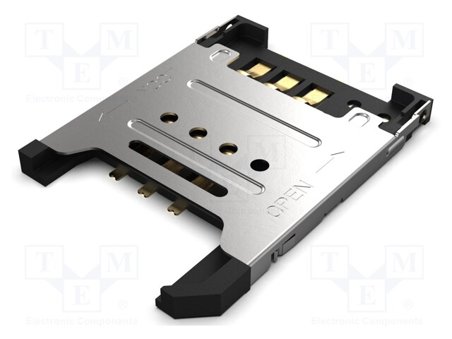 Connector: for cards; Mini SIM; with hinged cover; SMT; PIN: 6