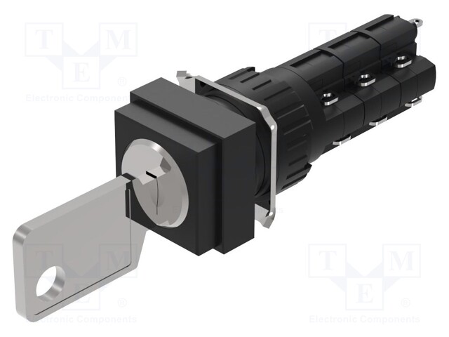 Switch: rotary with key; 16mm; Stabl.pos: 2; NC x3 + NO x3; Pos: 2