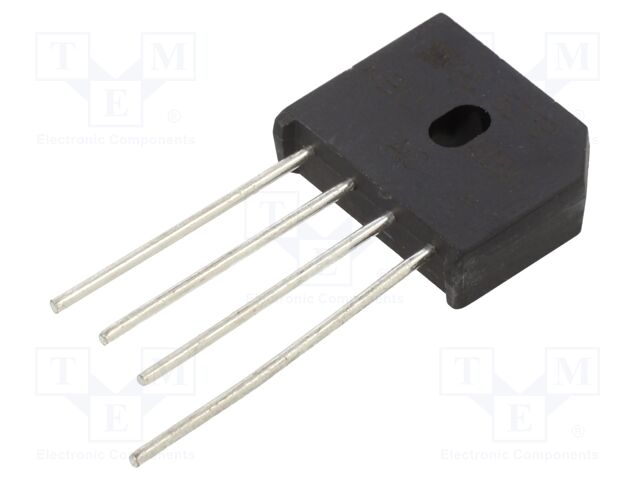 Bridge rectifier: single-phase; 6A; flat; THT