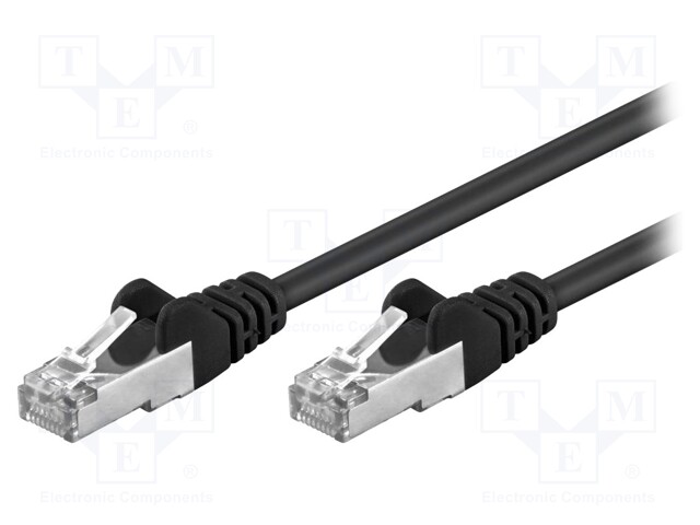Patch cord; F/UTP; 5e; stranded; CCA; PVC; black; 1.5m; 26AWG