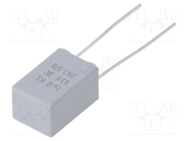 Capacitor: polyester; 1uF; 40VAC; 63VDC; Pitch: 5mm; ±10%; -55÷85°C