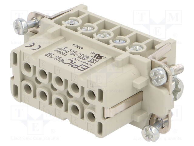 Connector: rectangular; female; EPIC H-A; PIN: 10; 10+PE; 16A; 250V