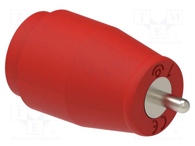 Connector: 4mm banana; socket; 25A; red; nickel plated; insulated