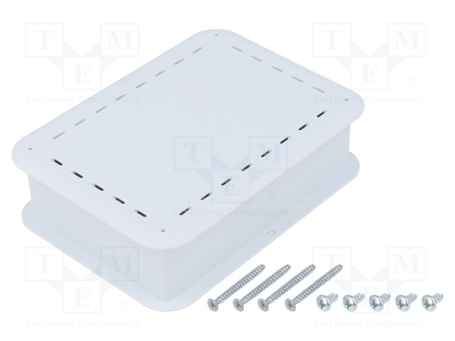 Enclosure: multipurpose; X: 73.7mm; Y: 100.8mm; Z: 29.2mm; white