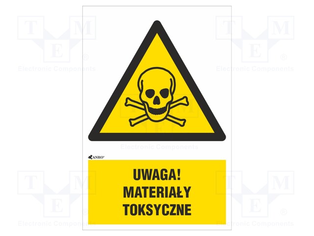 Safety sign; warning; Mat: PVC; W: 200mm; H: 300mm