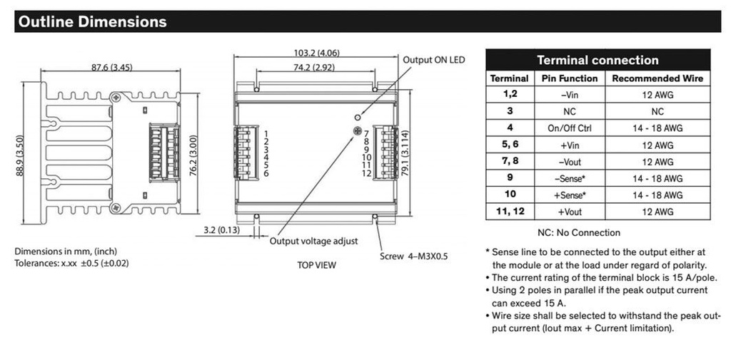 Converter: DC/DC; 100W; Uin: 10÷36V; 48VDC; Iout: 2.1A; 250kHz; OUT: 1