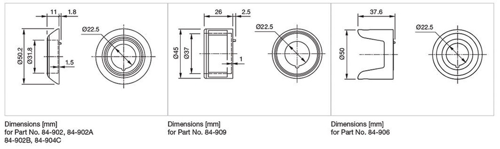Protective cap; 22mm; 84; -25÷55°C; 50mm; Mat: plastic; Body: yellow