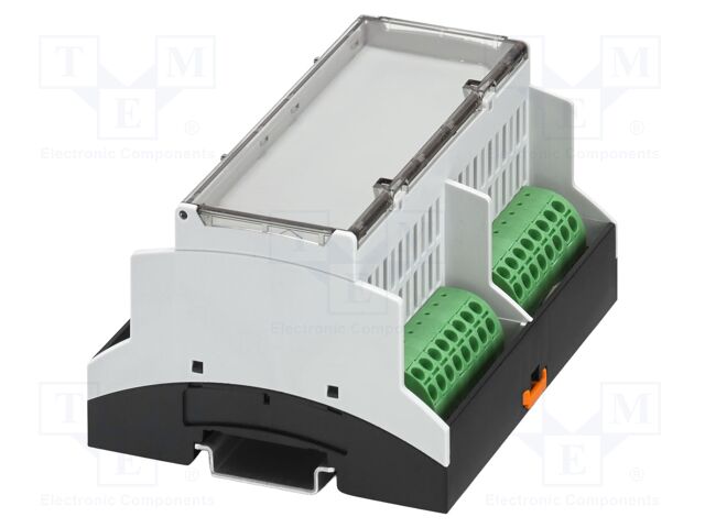 Enclosure: for DIN rail mounting; Y: 89.7mm; X: 107.6mm; Z: 60.7mm