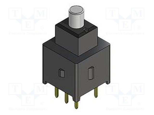 Switch: push-button; Pos: 2; DPDT; 0.014A/28VDC; ON-(ON); 500MΩ