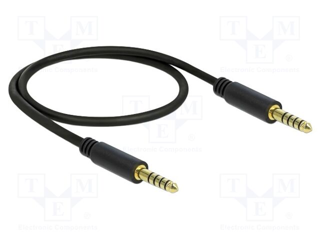 Cable; Jack 4.4mm 5pin plug,both sides; 0.5m; black; 24AWG