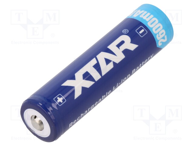 Re-battery: Li-Ion; MR18650; 2600mAh; 4A