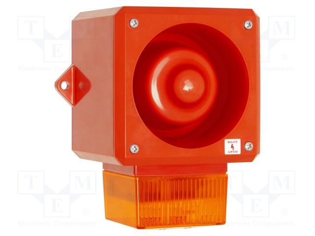 Signaller: lighting-sound; 24VDC; siren,flashing light; IP65