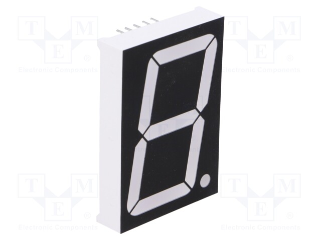 Display: LED; 7-segment; 38.1mm; 1.5"; No.char: 1; red; 40mcd