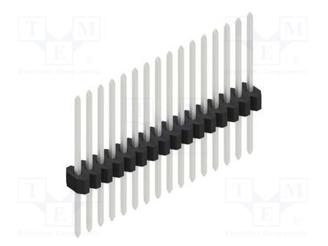 Connector: pin strips; pin header; male; PIN: 16; 1.27mm; THT; 1x16