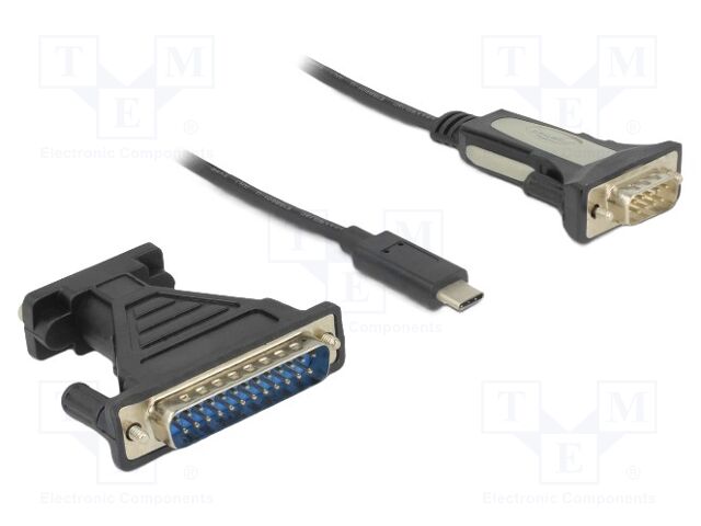 USB to RS232 converter; 1.8m; black; Connector colour: black
