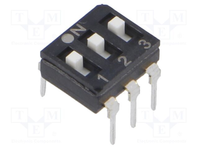 Switch: DIP-SWITCH; Poles number: 3; OFF-ON; 0.025A/24VDC; Pos: 2/3