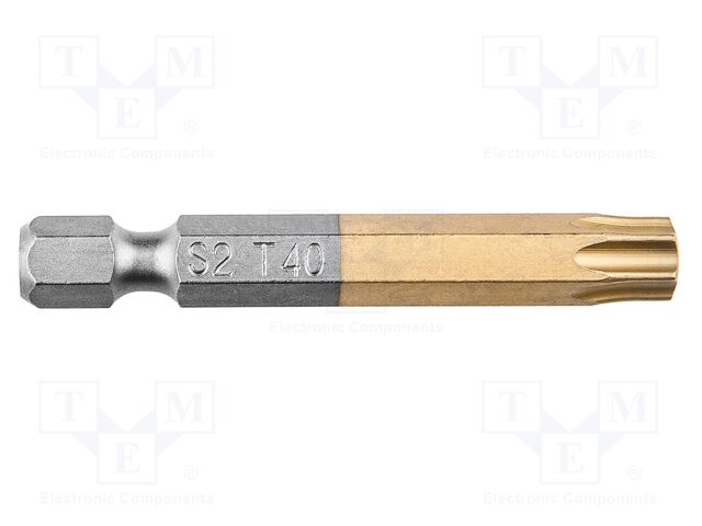 Screwdriver bit; Torx®; TX40; 1/4"; Overall len: 50mm
