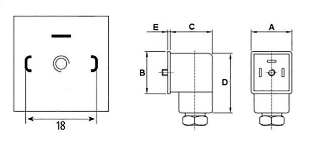 Plug for coil; PIN: 3; natural (transparent); 115V; A: 27mm; B: 28mm