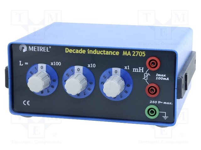 Decade box: inductance; 0÷999mH; Number of ranges: 3