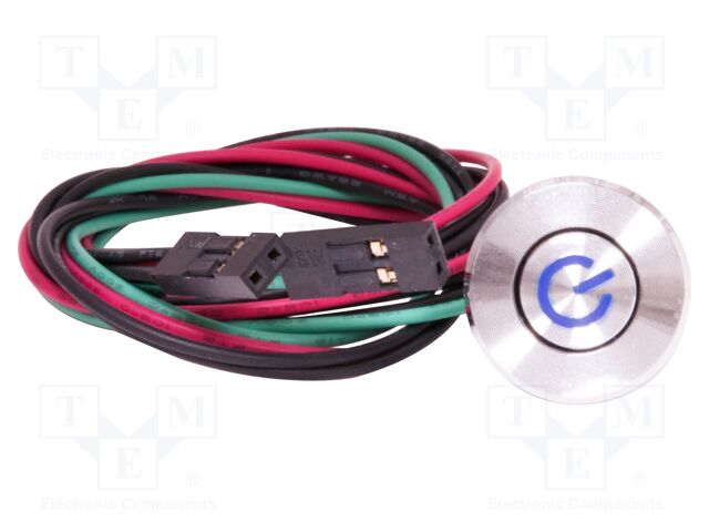 Microswitch TACT; SPST-NO; Pos: 2; 0.05A/12VDC; SNAP-IN; LED; blue
