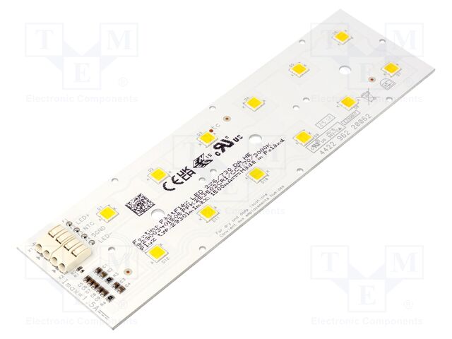LED strip; W: 49.5mm; L: 172.2mm; No.of diodes: 12; CRImin: 70; 3000K