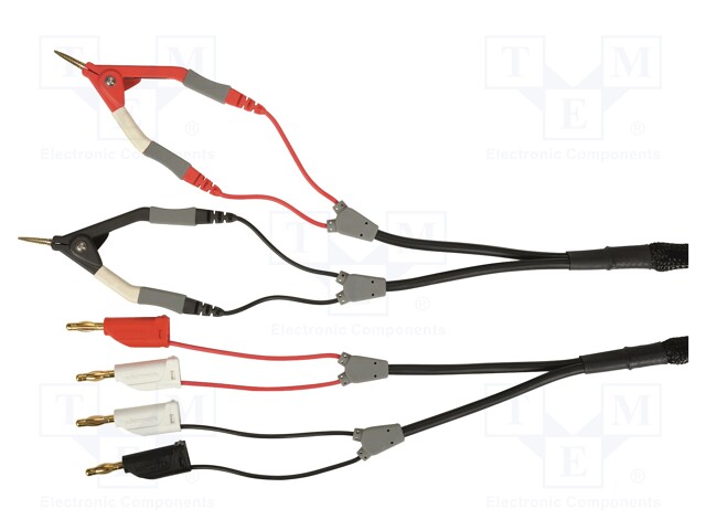 Kelvin cable; PVC; 0.7m; white,black,red; 1A; 70VDC