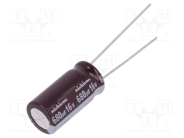 Capacitor: electrolytic; low impedance; THT; 680uF; 16VDC; ±20%