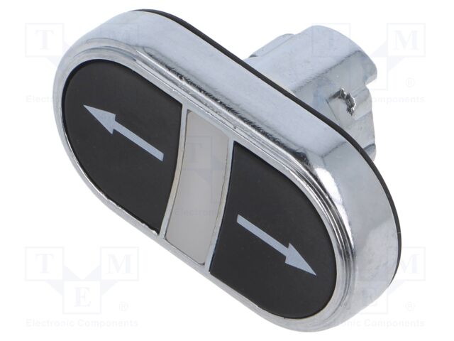 Switch: double; 22mm; Stabl.pos: 1; black/black; IP66,IP67,IP69K
