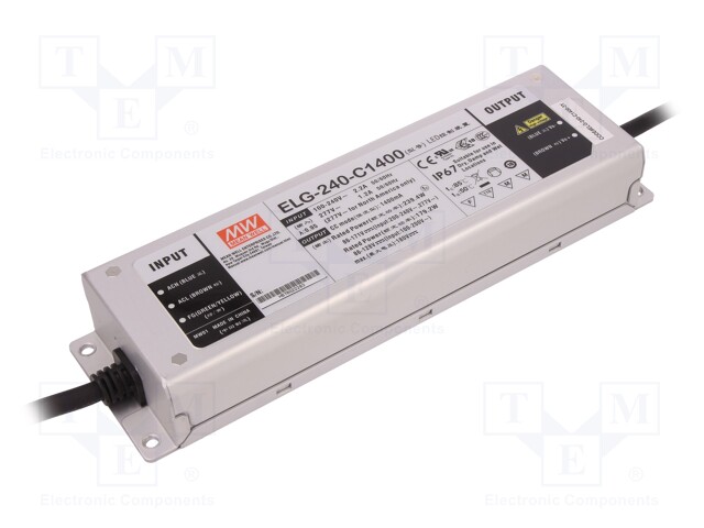 Power supply: switched-mode; LED; 239.4W; 86÷171VDC; 1400mA; IP67