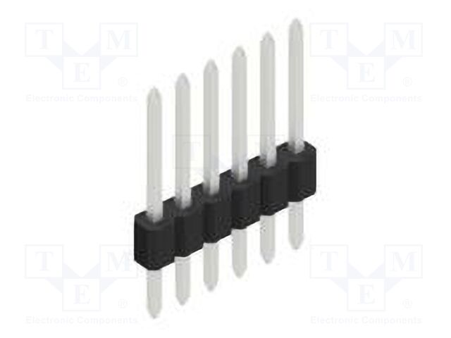 Connector: pin strips; pin header; male; PIN: 6; 1.27mm; THT; 1x6