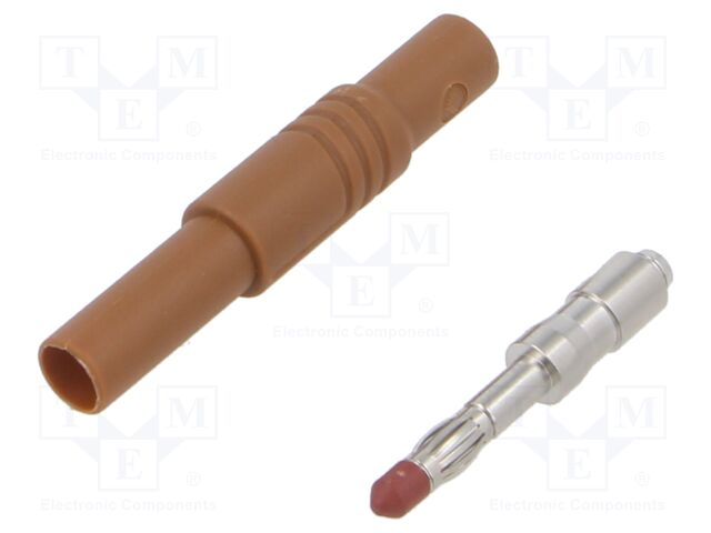 Connector: 4mm banana; plug; 24A; 1kVDC; brown; insulated; 3mΩ