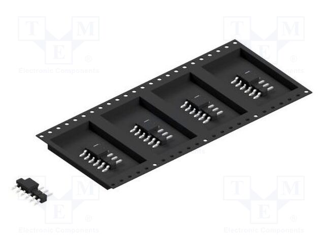 Connector: pin strips; pin header; male; PIN: 6; 2.54mm; SMT; 1x6