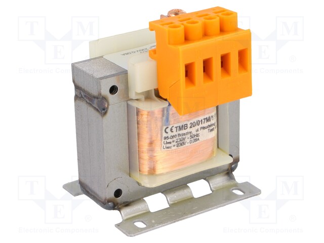 Transformer: mains; 20VA; 230VAC; 12V; Leads: terminal block; IP00
