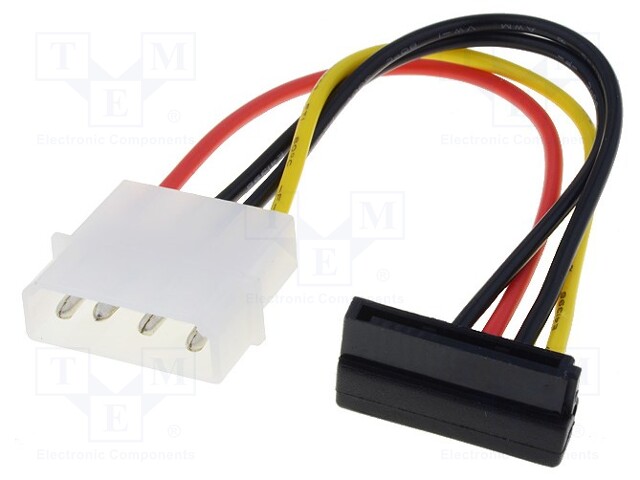 Transition: adapter; SATA plug angled,PC socket Molex; 0.15m