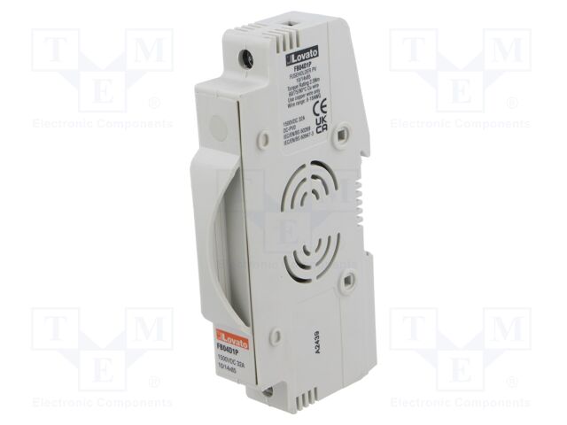 Fuse base; 10x85mm; for DIN rail mounting; 32A; Poles: 1; 1.5kVDC