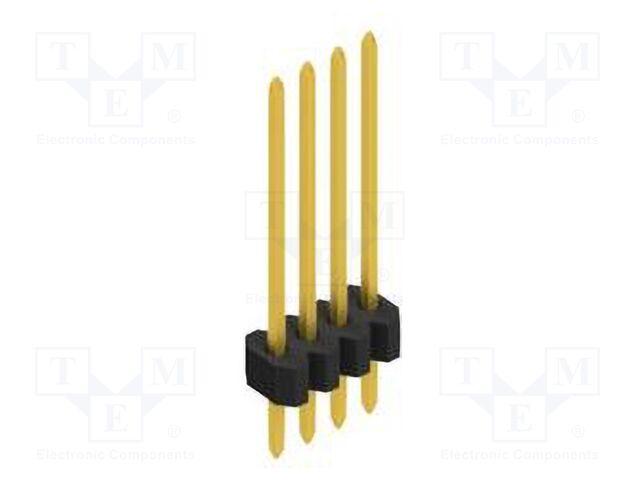 Connector: pin strips; pin header; male; PIN: 4; 1.27mm; THT; 1x4